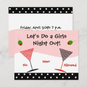 Meisjes Night Out Bachelorette Kaart (Voorkant / Achterkant)