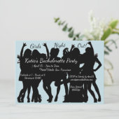 Meisjes Night Out Bachelorette Party Kaart (Staand voorkant)