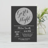 Meisjes Night Out Black en Silver Glitter Kaart (Staand voorkant)