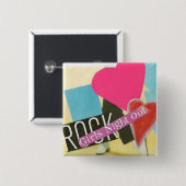 MEISJES NIGHT OUT VIERKANTE BUTTON 5,1 CM (Voorkant /achterkant)