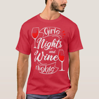 Meisjes Nights Wine Vluchten Funny Bachelorette T-shirt