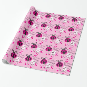 Meisjes noemen de naam age ladybug verjaardagscade cadeaupapier