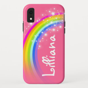 Meisjes noemen regenboogroze kleurig iPhone XR hoesje