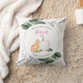 Meisjes Nursery Decor Herfst Fox & Pompoen Roze Kussen (Deken)