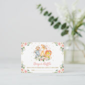 Meisjes Oerwoud Safari Wilde Dieren Luier Raffle Informatiekaartje (Staand voorkant)