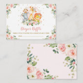 Meisjes Oerwoud Safari Wilde Dieren Luier Raffle Informatiekaartje (Voorkant / Achterkant)