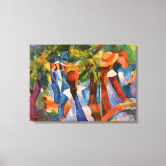 Meisjes Onder de Bomen August Macke Canvas Afdruk