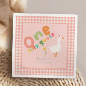 Meisjes One Silly Goose Kids Roze Eerste Verjaarda Servet