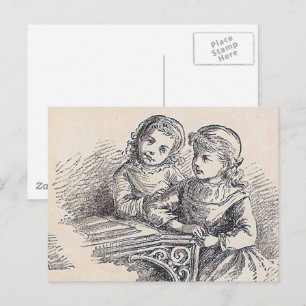 Meisjes op de pagina Gemakkelijk te lezen in Hoesj Briefkaart