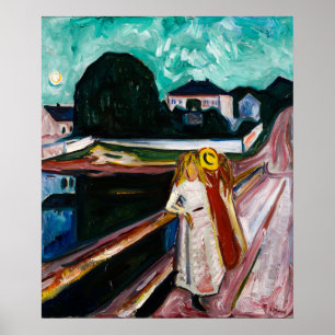 Meisjes op de pier van Edvard Munch Poster