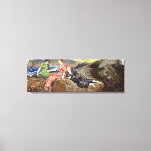 Meisjes op de Shore, c.1884-85 Canvas Afdruk (Voorkant)