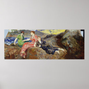 Meisjes op de Shore, c.1884-85 Poster