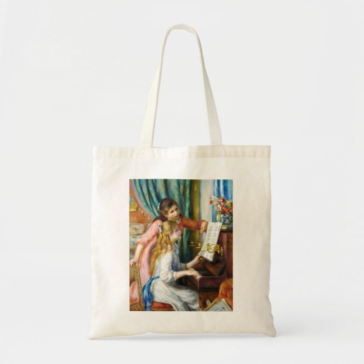 Meisjes op het schilderij Piano Pierre Auguste Ren Tote Bag (Voorkant)