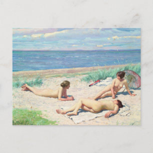 Meisjes op het strand Paul Fischer Briefkaart