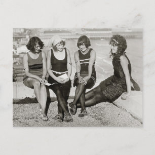 Meisjes op het strand van Atlantic City, 1922 Briefkaart