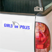 Meisjes op polen bumpersticker (Op Truck)