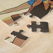 Meisjes op strand legpuzzel (Zijkant)