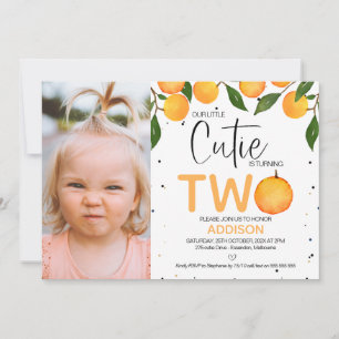 Meisjes Oranje foto tweede verjaardag Kaart