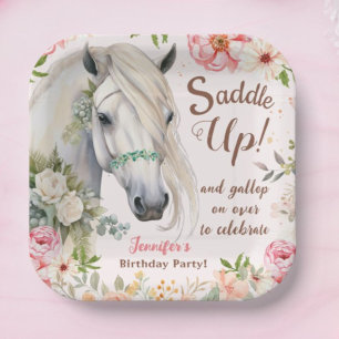 Meisjes Paard Verjaardagsfeestje Papier Borden Papieren Bordje
