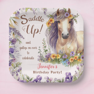 Meisjes Paard Verjaardagsfeestje Papier Borden Papieren Bordje