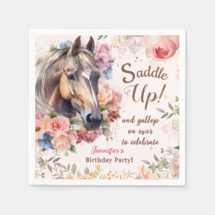 Meisjes Paard Verjaardagsfeestje Papier Servet