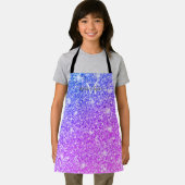 Meisjes Paars en Roze Glitter Monogram Naam Apr Schort (Insitu)