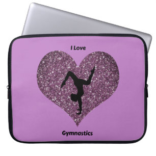 Meisjes Paars I houden van gymnastieklapjes Laptop Sleeve