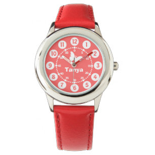 Meisjes paars, roze, witte volledige naam polshorl horloge
