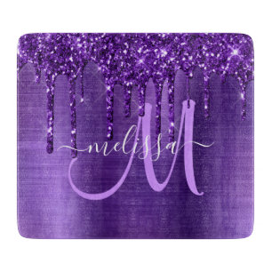 Meisjes Paars uitstrijken Glitter Brush Metal Mono Snijplank