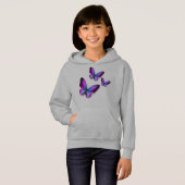Meisjes Paarse Butterfly Hoodies (Voorkant volledig)