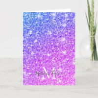 Meisjes Paarse en Roze Glitter Monogram Naam