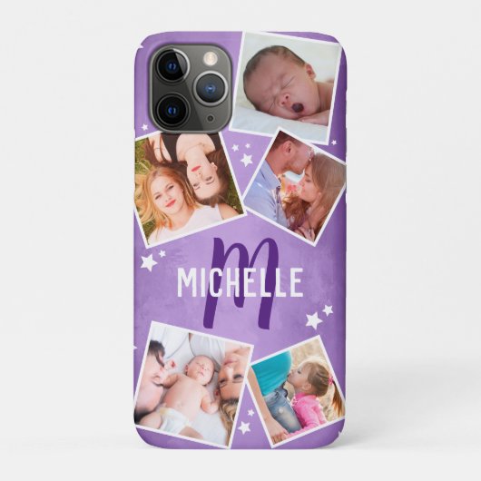 Meisjes Paarse familie Foto collage Case-Mate iPhone Case (Achterkant)