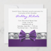 Meisjes Paarse Foto Graudation Aankondigingen (Achterkant)