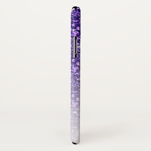 Meisjes Paarse Glitter Sparkles Monogram Case-Mate iPhone Case (Achterkant / rechts)