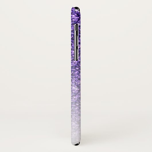 Meisjes Paarse Glitter Sparkles Monogram Case-Mate iPhone Case (Achterkant/links)