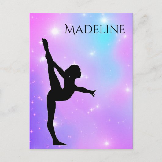 Meisjes Paarse gradiënt Briefkaart (Voorkant)