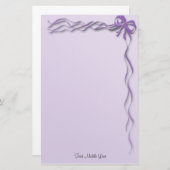 Meisjes Paarse ribbons bogen Briefpapier (Voorkant / Achterkant)