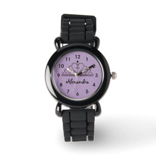 Meisjes Paarse Tiara Princess Watch Horloge