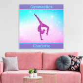 Meisjes Pastel Gymnastics Stretched Canvas afdrukk (Insitu (Woonkamer))