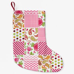 Meisjes patchwork geïnspireerd door kerststopzett kleine kerstsok