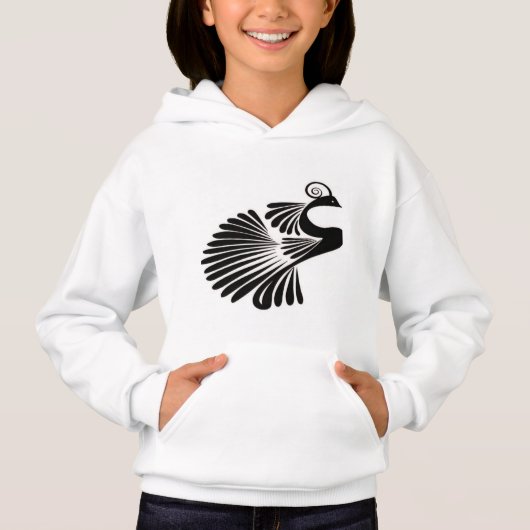 Meisjes Peacock Pullover Hoodie – Levendige stijl  (Voorkant)
