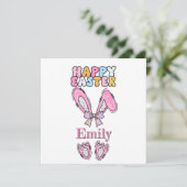 Meisjes personaliseren Happy Easter Bunny Pink (Staand voorkant)