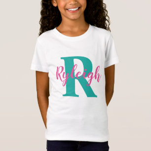 Meisjes Persoonlijke naam met Initiaal Monogram T-shirt