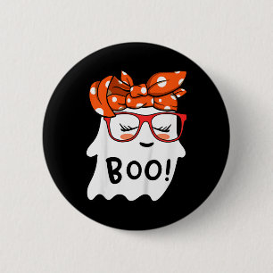 Meisjes Peuter Happy Halloween Ghost Met Bandana S Ronde Button 5,7 Cm