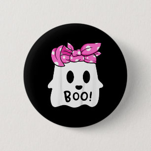 Meisjes Peuter Happy Halloween Ghost Met Bandana S Ronde Button 5,7 Cm