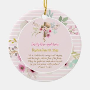Meisjes PHOTO Baptism Christening Gift Proverb 31: Keramisch Ornament