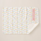 Meisjes Pijl Deken | Roze, goud, munt, grijs (Voorkant (horizontaal))