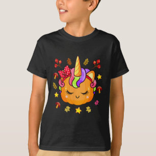 Meisjes Pompoen Schattige Eenhoorn Pompoen Herfst  T-shirt