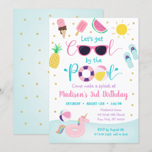 Meisjes Pool Party Laten we koel meiden houden Kaart