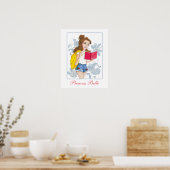 Meisjes prinses Poster, Modern Princess Belle Poster (Keuken)
